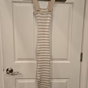 Striped Beige Maxi Dress